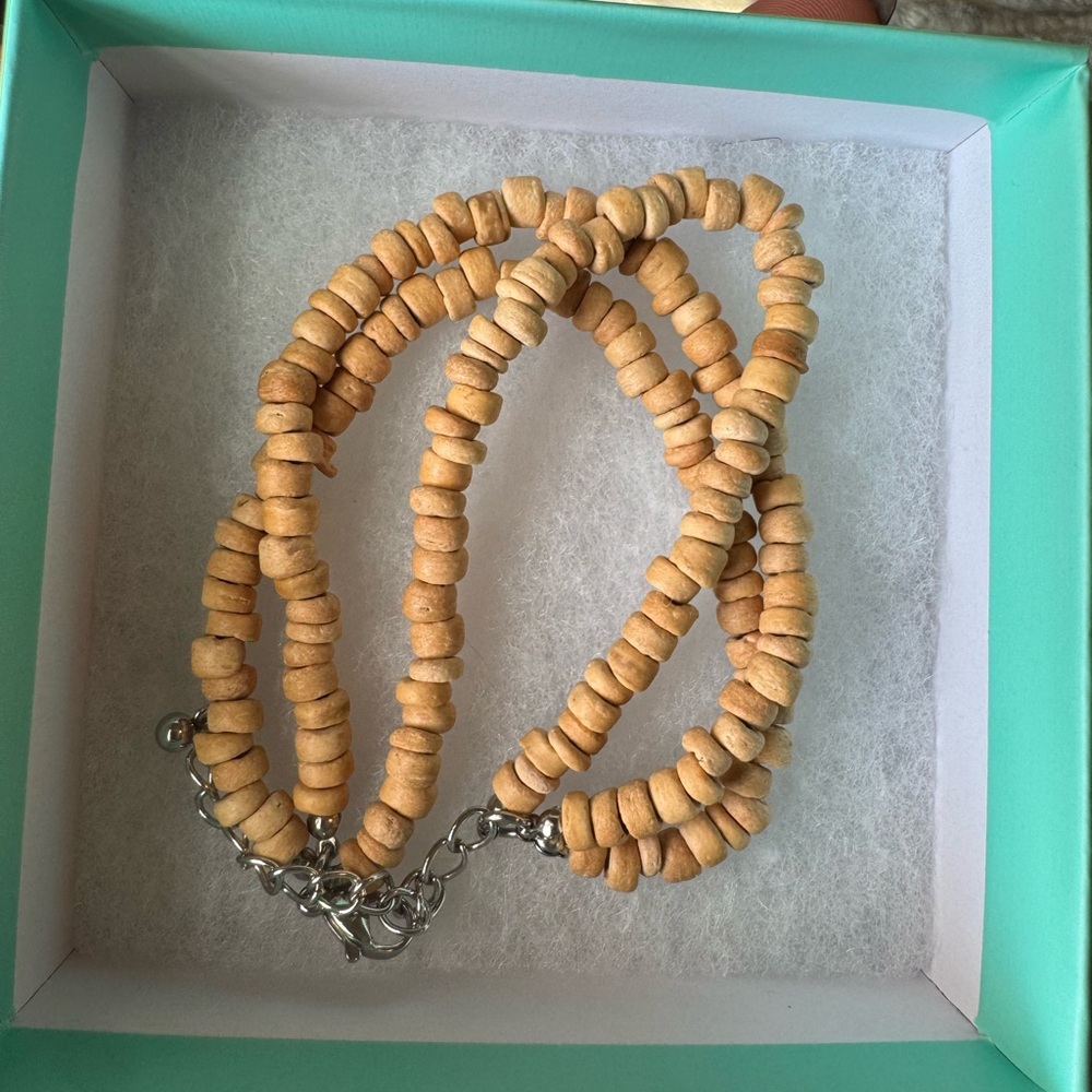 JBloom Natural Wood Beaded Necklace